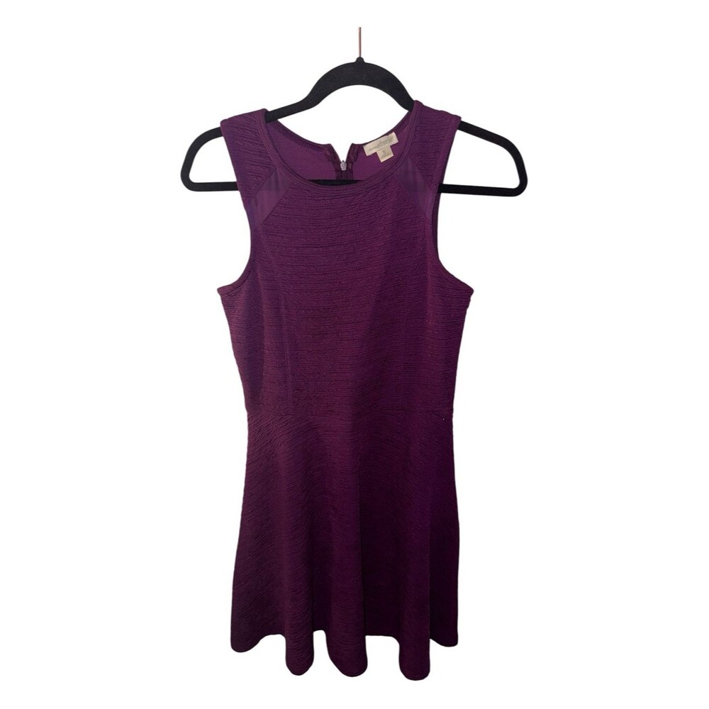 Charming Charlie Purple Textured Sleeveless Fit-and-Flare Dress size small
